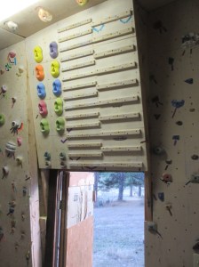 Campus board installed at the new and improved angle.