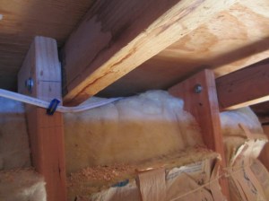 "Hinge" Bolts installed at the top end of the joists.