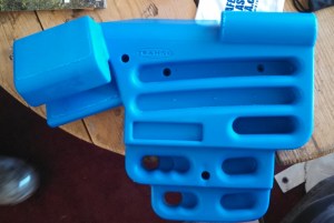 An early prototype of the left half, testing different texture options.