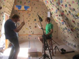 Reading the voice-over. This part was a breeze, and apparently the Lazy H has stellar acoustics.