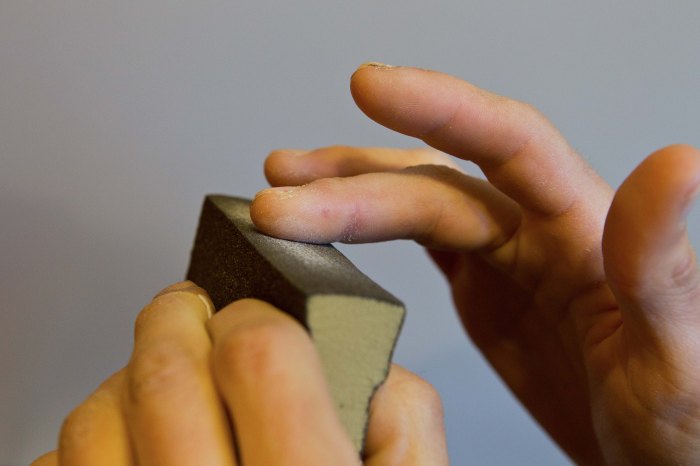Sanding is a tried-and-true method of toughening finger skin, but it has limitations.