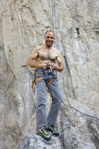 For hard climbing, it doesn't hurt to be skinny.  Mike ecstatic after sending "Before there were Nine" at Independence Pass, CO.