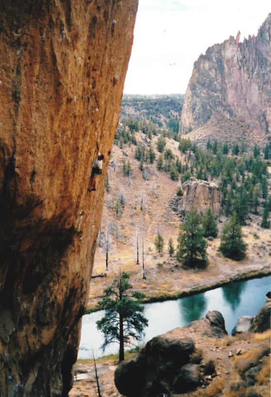 Attempting Aggro Monkey, 5.13b, Smith Rock.