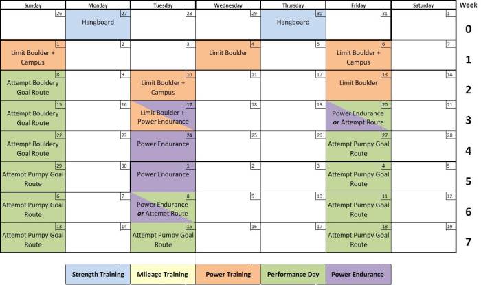 Notional Transition Phase training schedule.