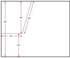 Schematic for a 58" tall board in an 8' room.
