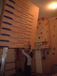 The first Campus Board I built myself, in Colorado Springs.