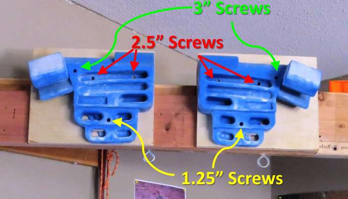 Use the screw lengths specified here when attaching the RPTC halves to the floating mounts.