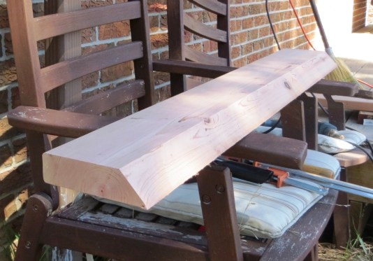 The cut fixed cleat (before sanding).