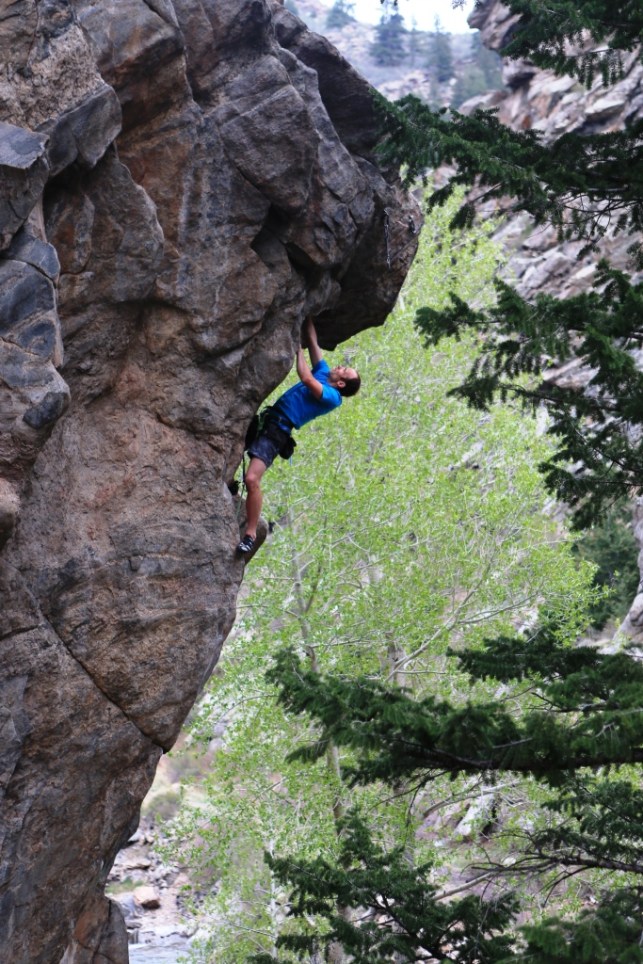 Finishing up the outstanding arête.  Photo Mike Anderson.