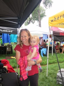 Kate and Amelie enjoying the Trango tent.