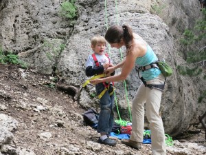 Lucas roping up to show off his skills to Timmy.