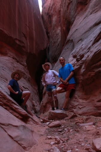 L to R: Chris, CJ and Mike in Larry Canyon