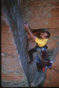 The First Free Ascent of the Lowe Route, in Zion, UT back in 2004 (5.13-).