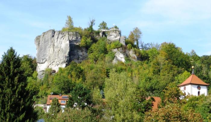 Finally some rock!  Streitberger Schild above the village of Streitberg. 