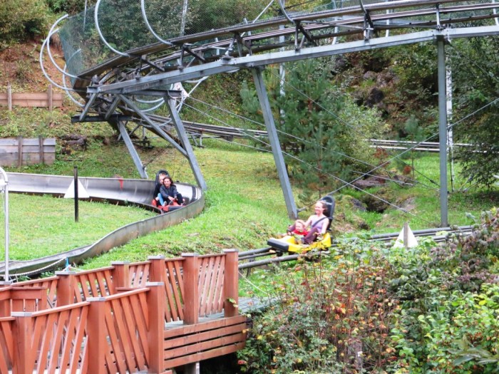 Kate and Logan on the Pottenstein "Rodelbahn"