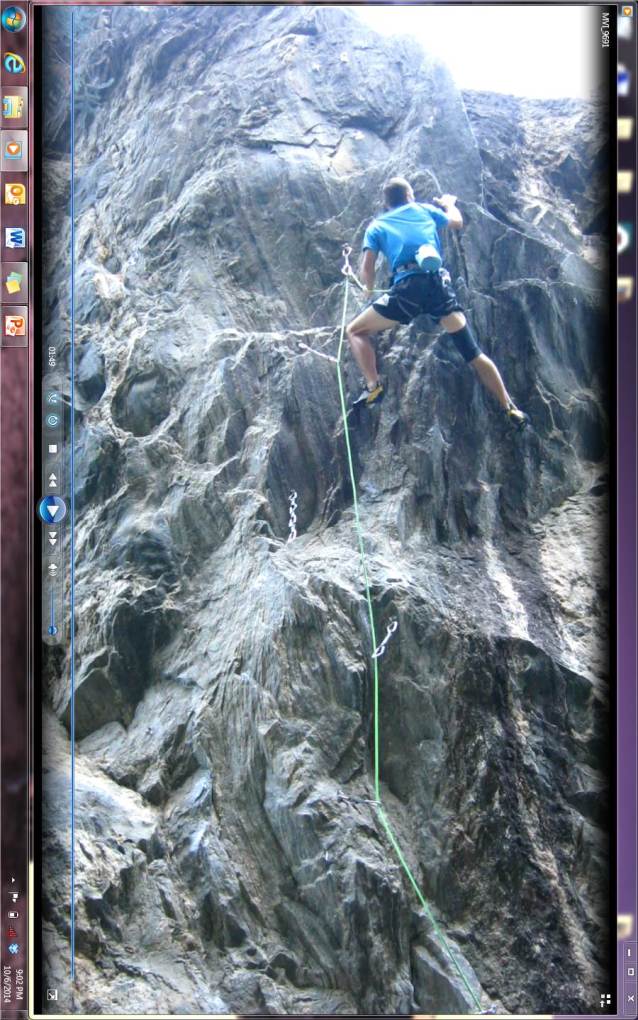 Video capture from a redpoint attempt. Here I'm setting up for a dyno that is a redpoint crux of the route. 