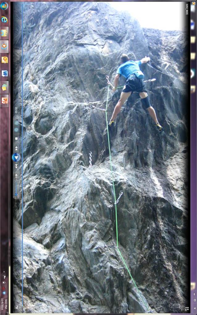 Moments later, going for the dyno, I came up a little short, and couldn't control the swing.