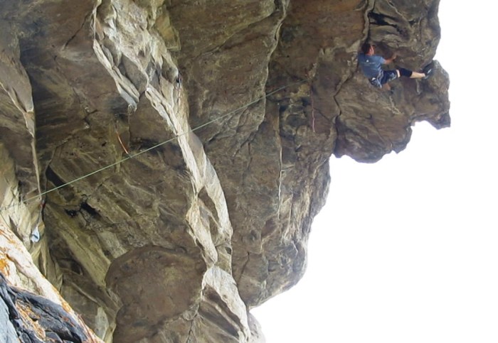 Stabbing my foot out to the "Knob Garden" at the lip.