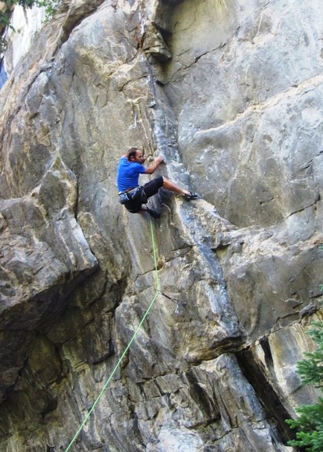 Tricky footwork and burly pinching in the crux of Captain America.