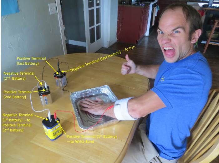 Wire everything as shown in the photo. Do not start with 18v!